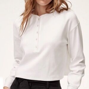 Wilfred Mavis White Henley Long-Sleeve Top